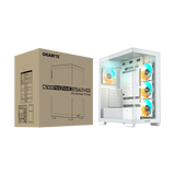 صندوق كمبيوتر Gigabyte C500 Panoramic Stealth Ice Mid Tower باللون الأبيض