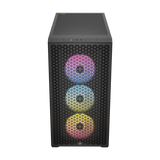 هيكل كورسير 3000D RGB زجاج مقوى متوسط الحجم أسود