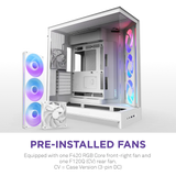 Nzxt H9 Flow Rgb (2025) Dual-Chamber Mid Tower Case With Rgb Fans All White