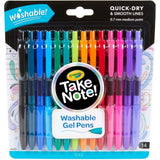 Crayola 14 CT TAKE NOTE WASHABLE GEL PENS