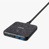 Anker Powerport Atom III Slim Power Charger - 63W / 2x USB-A / 2x USB-C / Black Fabric