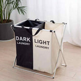 2 Bag Laundry Sorter Folding Basket