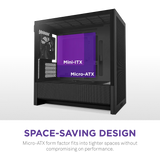 علبة NZXT H3 Flow (2025) Micro-ATX متوسطة الحجم - أسود بالكامل