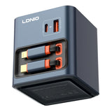 LDNIO Q16 GaN Desktop Fast Charger - 100W / Lightning / USB-C / Blue