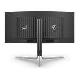 شاشة ألعاب منحنية AOC PD34 Porsche Design مقاس 34 بوصة، بتردد 240 هرتز، ودقة WQHD، ومنفذ HDMI 2.1، وزمن استجابة 0.03 مللي ثانية، بتقنية QD OLED، لون أسود