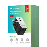 Ravpower GaN 70W Travel Charger with USB-C to USB-C Cable, RP-PC1061 – Black