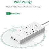 ORICO 4 AC Outlets and 5 USB Charger Surge Protector - White