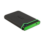 قرص صلب خارجي TRANSCEND STOREJET بسعة 2 تيرابايت ومنفذ USB 3.1 بحجم 2.5 بوصة (رمادي داكن)