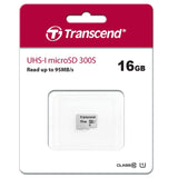 بطاقة ذاكرة ترانسيند 16 جيجابايت microSDXC/SDHC 300S بسرعة تصل إلى 95 ميجابايت/ثانية