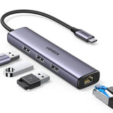 UGREEN 4-in-1 USB-C Hub with Gigabit Ethernet and USB Ports