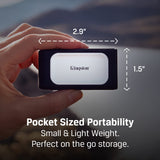 Kingston Xs2000 1Tb High Performance Portable Ssd With Usb-C ,Pocket-Sized Usb 3.2 Gen