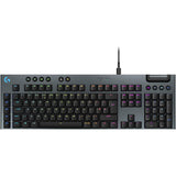 لوحة مفاتيح الألعاب الميكانيكية السلكية Logitech G915 X، أغطية مفاتيح PBT، إضاءة Lightsync RGB - لمسية