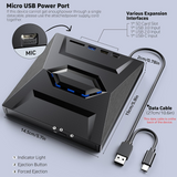 6in1 Portable Blu-ray Drive BD DVD CD -/+RW Reader Writer, External Blu Ray, Dual Port USB-A / USB-C