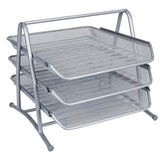 3 Layer Metal Mesh Document Tray File Organizer Desktop Letter Mail & Paper Holder