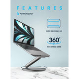 Powerology Multi-Joint Aluminum Stand For Laptop & Tablet - Gray