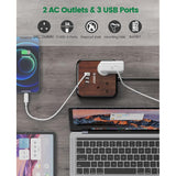 شريط طاقة أوريكو بثلاثة منافذ USB ثلاثية الأطراف - بطول 3 أمتار