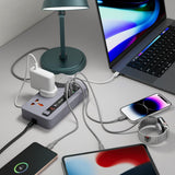 Porodo Multi-Port Power HUB 4 USB-A/USB-C Ultimate Home & Office Kit - 2Meter - Gray