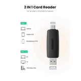 UGreen Multifunction Card Reader USB 3.0 USB C Memory Card - Black