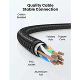 UGREEN CAT8 Shielded Round Braided Cable Modular Plugs 5m (Black) NW153