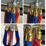 Red Velvet Rope Stanchion with Gold Hooks - 150 CM
