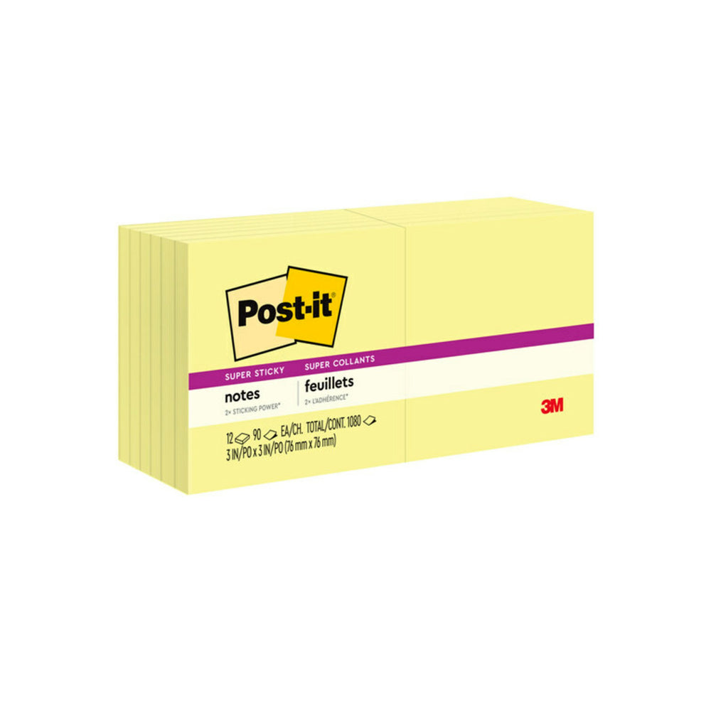 Post-It Super Sticky Yellow Notes - 3 X 3 (654-5Ssy)-Accessories And Organizers-3M Scotch-Star Light Kuwait