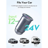 Ravpower pd pioneer 65w 2-port gan car charger, rp-vc1013 - grey