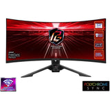 شاشة ألعاب منحنية ASRock Phantom - PG34WQ15R3A - 34 بوصة - WQHD - 165 هرتز