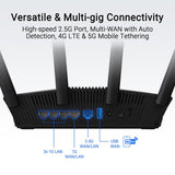 ASUS BE58U BE3600 Dual-Band WiFi 7 Extendable Router, 2.5G