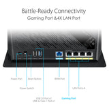 راوتر ألعاب ASUS (RT-AX86S) AX5700 ثنائي النطاق بتقنية WiFi 6 - 5 جيجاهرتز (4804 ميجابت في الثانية) / USB 3.2 / منفذ WAN جيجابت / منفذ LAN جيجابت