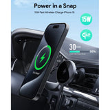 AUKEY Qi2 Wireless Car Vent Charging Mount Holder - 15W / Black