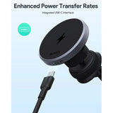 AUKEY Qi2 Wireless Car Vent Charging Mount Holder - 15W / Black