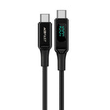 كابل شحن ونقل بيانات مضفر من سبائك الزنك AceFast C6-03 USB-C إلى USB-C بقدرة 100 واط مع شاشة رقمية