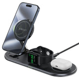 حامل شاحن لاسلكي Acefast E19 Qi2 3 في 1 مكتبي - MagSafe وقابل للطي