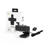 Acer FHD WebCam Auto Focus, Privacy Shutter, Auto Noise Reduction Microphone, 80 Degree View Angle - Black