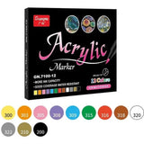 Acrylic Marker Pens Set Brush Tips Set Of 12-Drawing And Coloring-Other-Star Light Kuwait