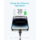 كابل أنكر 322 USB-C إلى Lightning مضفر (1.8 متر/6 أقدام) - أسود