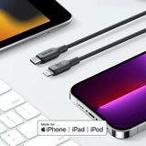 كابل أنكر 542 من USB-C إلى Lightning (مصنوع من مواد حيوية) (1.8 متر/6 أقدام) - أسود