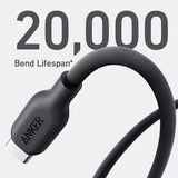 كابل أنكر 544 USB-C إلى USB-C بقوة 140 واط (مبني على أساس حيوي) (1.8 متر/6 أقدام) - أسود