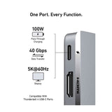 موزع أنكر 547 USB-C 7 في 2، فضي اللون، لأجهزة ماك بوك