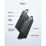 موزع أنكر 552 ذو 9 منافذ USB-C - أسود