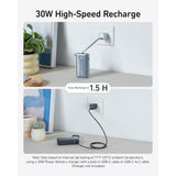 بنك طاقة أنكر نانو - 30 واط / منفذ USB-C / سعة 10000 مللي أمبير مع خاصية الشحن السريع PD / أسود