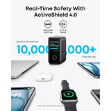 شاحن أنكر السريع بتقنية PD بقوة 140 واط، 4 منافذ، يدعم تقنية PD 3.1 مع كابل USB-C، لون رمادي داكن