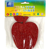 Apple Sticky Glitter Foam 4 Pack Red Color