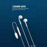 سماعة أذن سلكية Aspor A215 - سلكية / 1.2 متر / USB-C / بيضاء