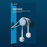 سماعة أذن سلكية Aspor A215 - سلكية / 1.2 متر / USB-C / بيضاء