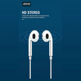 سماعة أذن سلكية Aspor A215 - سلكية / 1.2 متر / USB-C / بيضاء