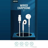 سماعة أذن سلكية Aspor A215 - سلكية / 1.2 متر / USB-C / بيضاء