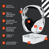Astro A50 X Lightspeed Wireless/Bluetooth Gaming Headset + Base Station - White