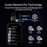 Asus BE6800 Dual Band RT-BE86U Performance Wifi 7 Extendable Router 2.6Hz Quad-Core CPU For Ultra-Fast Network Speed