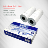 Atlas Two-line print White Pricing Labels Box of 36 Labels) for 2 Line Price and Date Machine